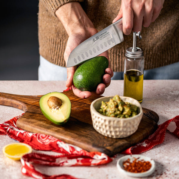 Couteau Santoku 16,5 cm avec planche à découper Damashiro® - Cuisine::pro®
