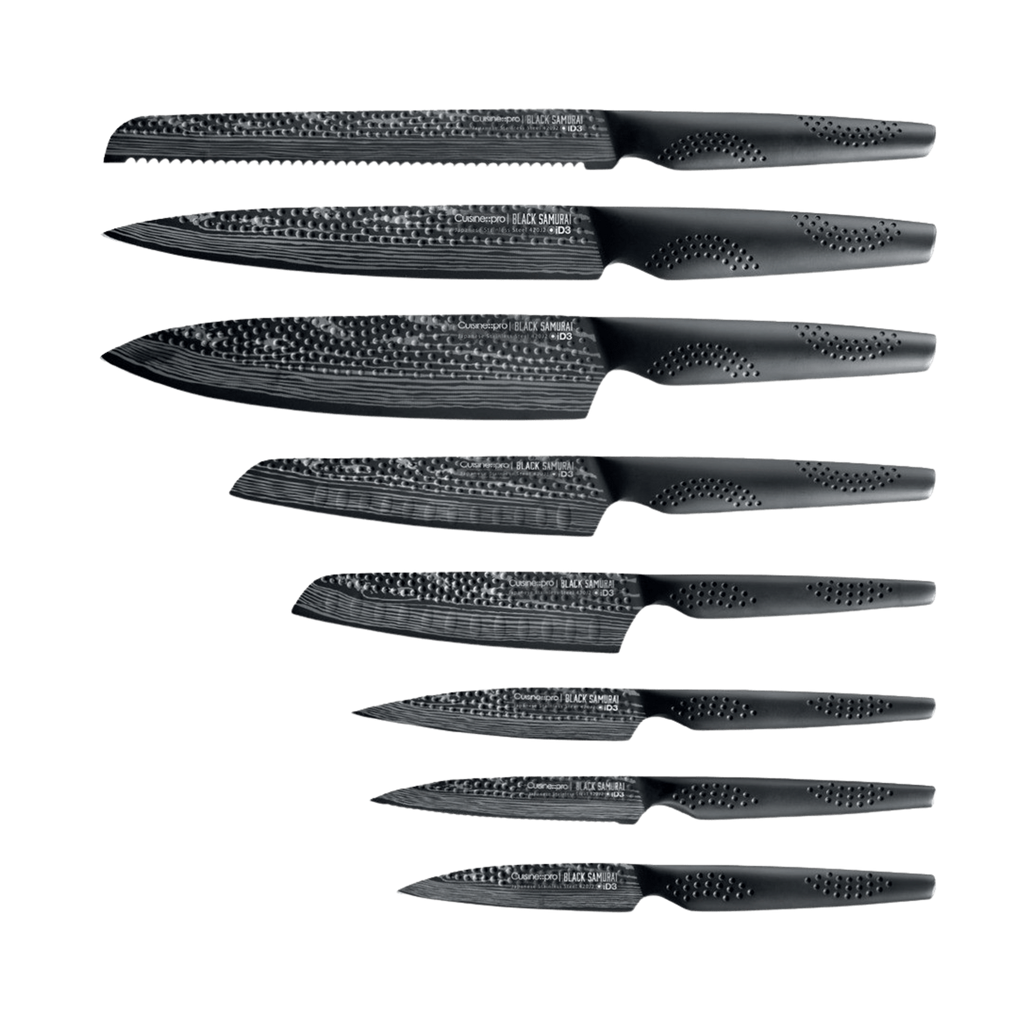 Bloc de couteaux 9 pièces The Egg noir BLACK SAMURAI iD3® - Cuisine::pro®