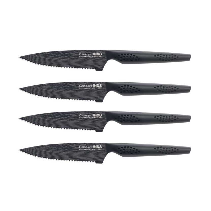 Ensemble de 4 couteaux à steak iD3® BLACK SAMURAI - Cuisine::pro®