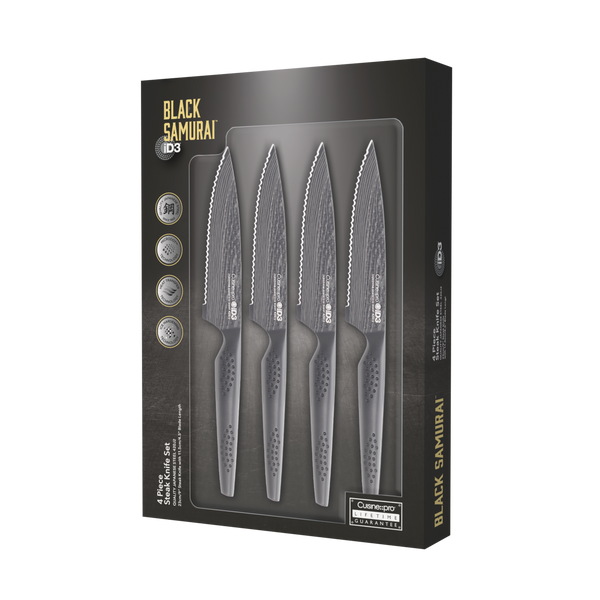 Ensemble de 4 couteaux à steak iD3® BLACK SAMURAI - Cuisine::pro®