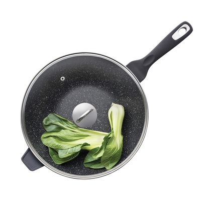 Cuisine::pro® GRANITE™ Wok with Lid 5.1 Qt.