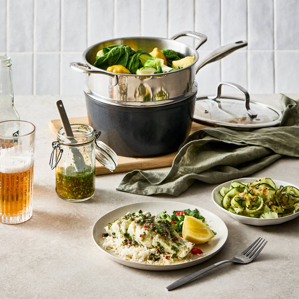 Cuisine::pro® GREEN STONE™ 2.4 Qt. Saucepan with lid - hover