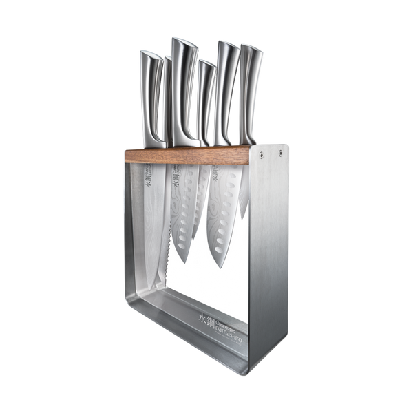 Cuisine::pro® Damashiro® Kinzoku 7-Piece Knife Block + 4 Bonus Steak Knives