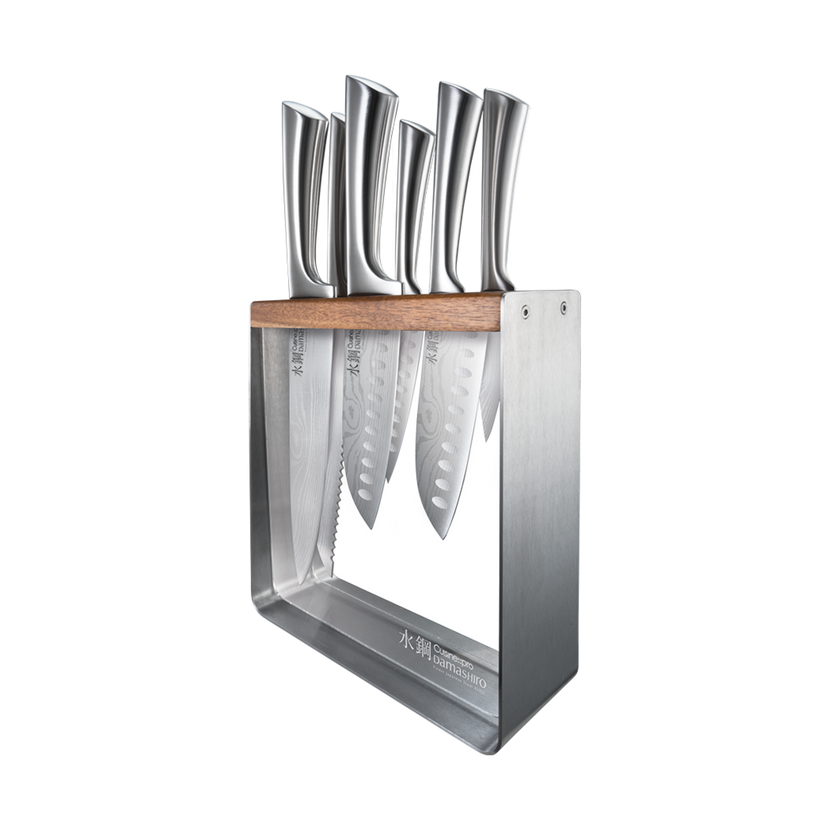 Cuisine::pro® Damashiro® Kinzoku 7-Piece Knife Block + 4 Bonus Steak Knives
