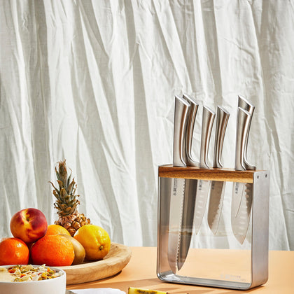 Cuisine::pro® Damashiro® Kinzoku 7-Piece Knife Block + 4 Bonus Steak Knives