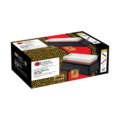 Cuisine::pro® Damashiro EMPEROR® Double-Sided Grit Whetstone Kit 400/1000